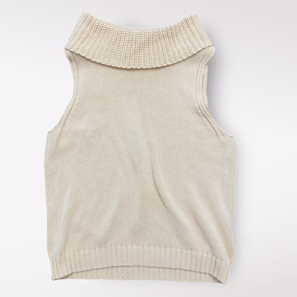 Pants Store Cream Cowl Neck Sleeveless Sweater Vest Womens Size M Comfy‎ Casual